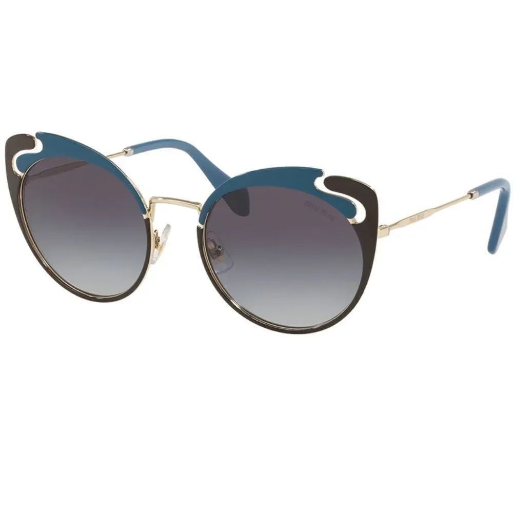 Miu Miu Sunglasses Pale Gold Blue Brown